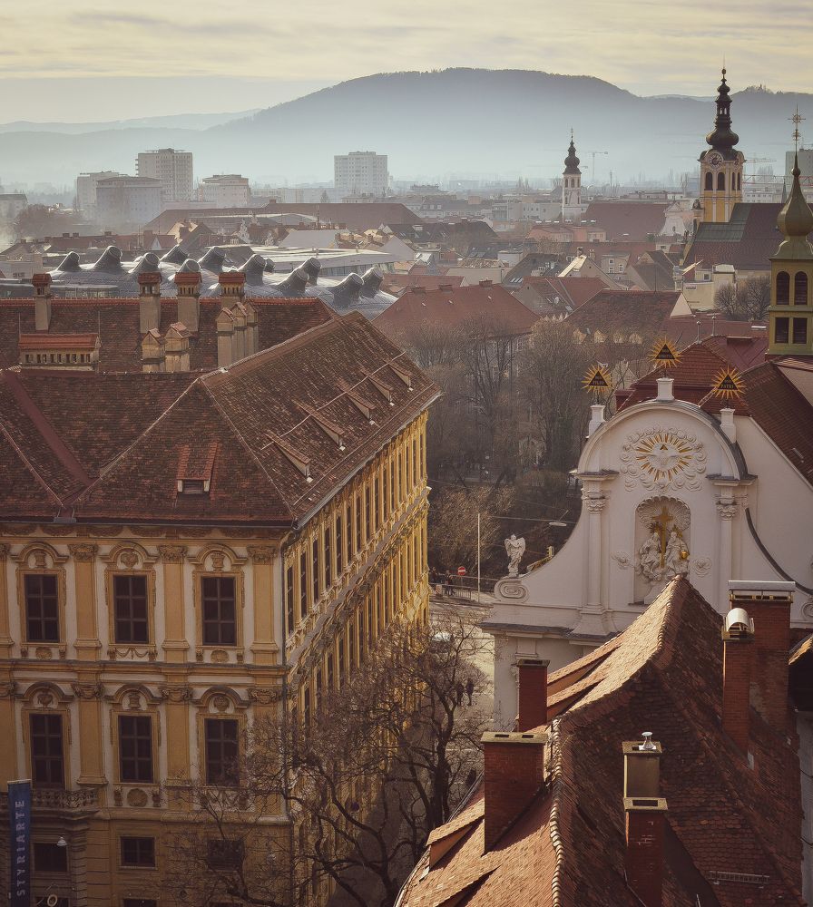 Foggy evening in Graz