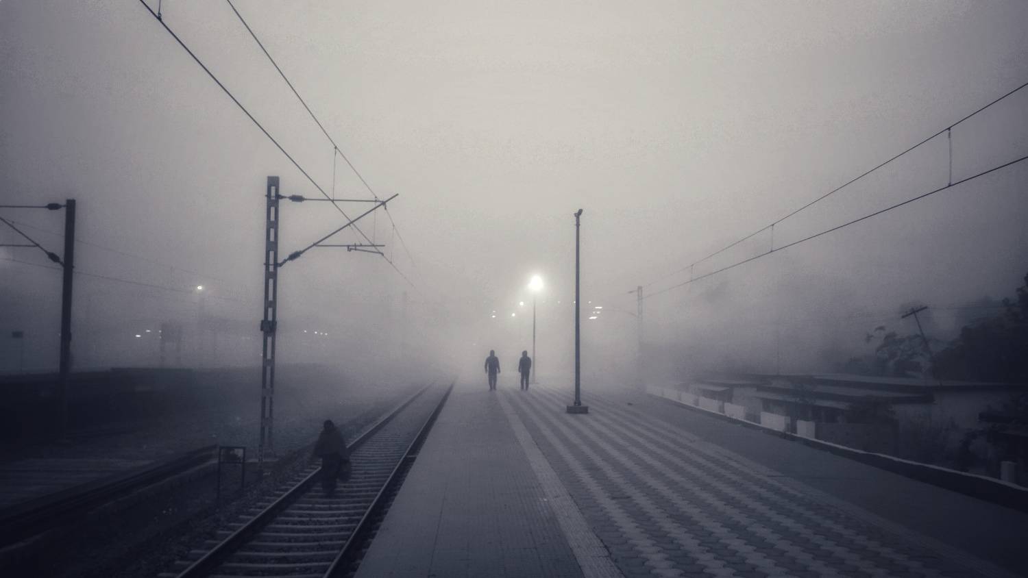 Accompanying the fog