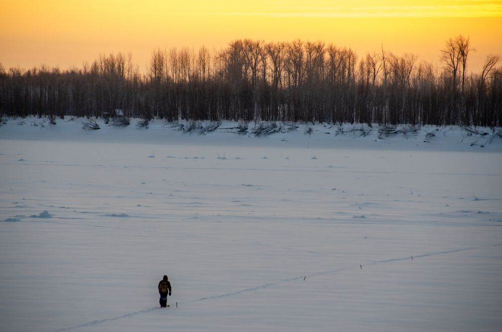 Ночная зимняя рыбалка