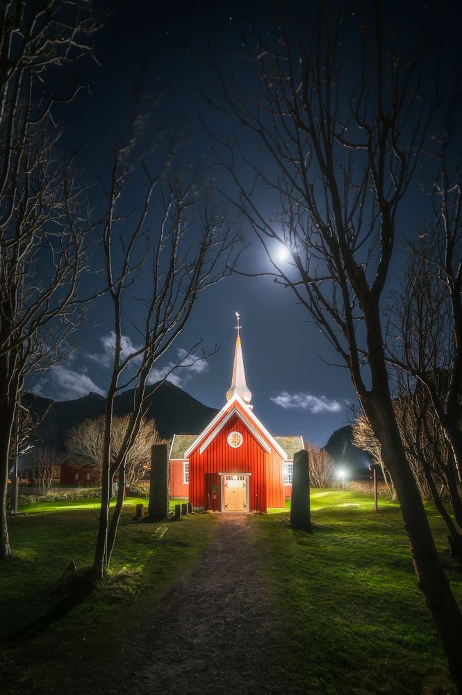 The church and the moon