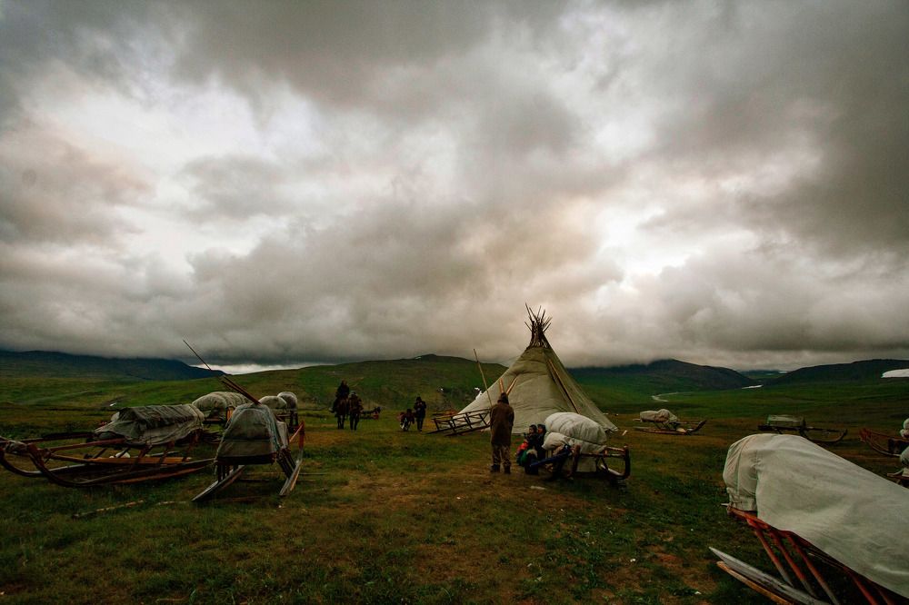 Nenets integration in the landscape near Vorkuta.