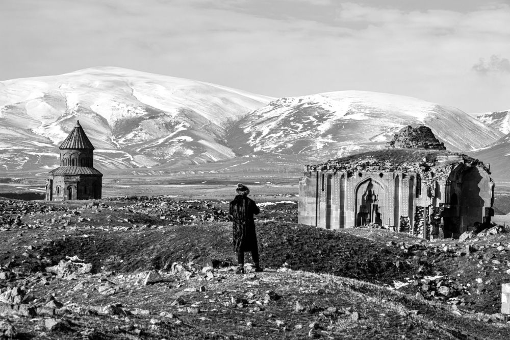 A man in Ani Ruins