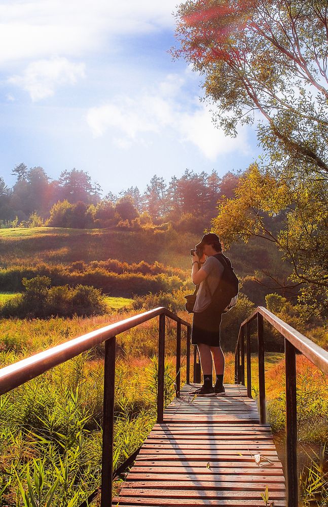 The photographer is on a trip