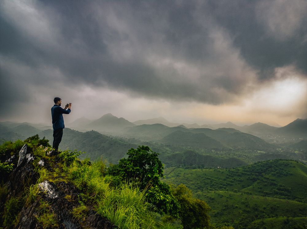 Cloudy sunrise from UDAIPUR'S Hill's.