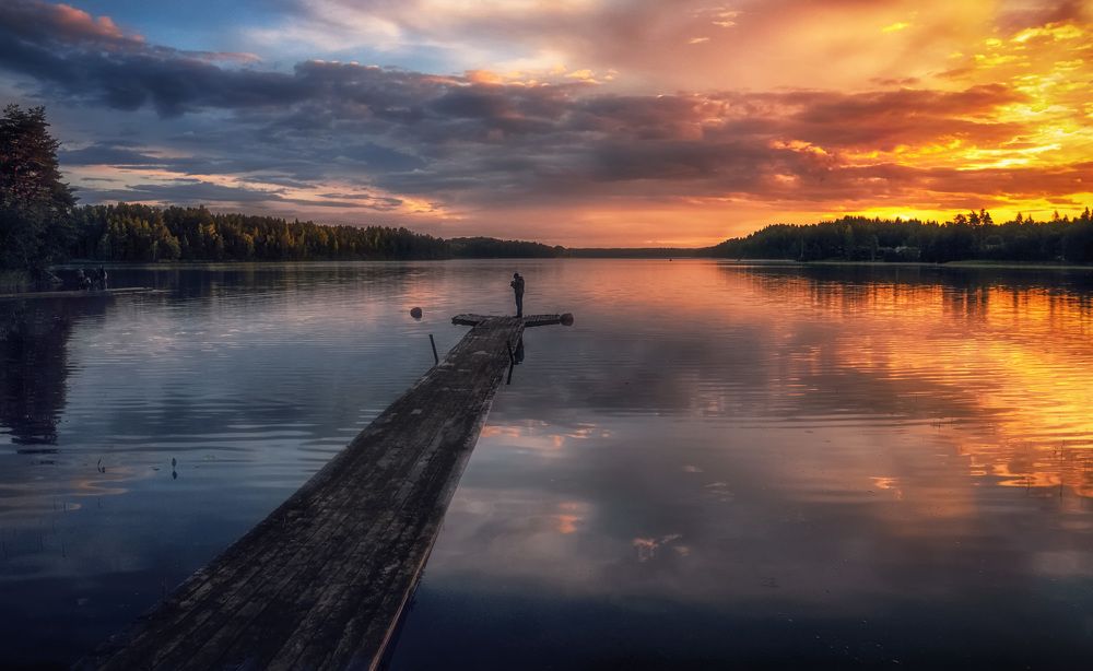 Закат на озере Щучьем