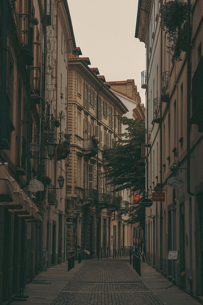 Typical street in the center of Turin