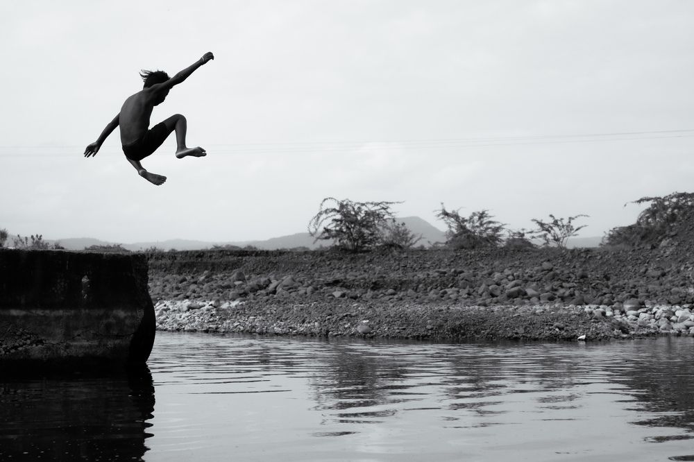 Diving in the river