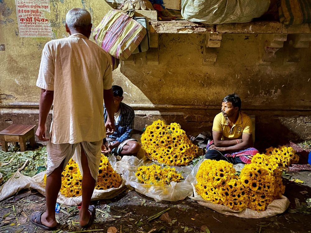 Glimpses of Asia's largest flower market
