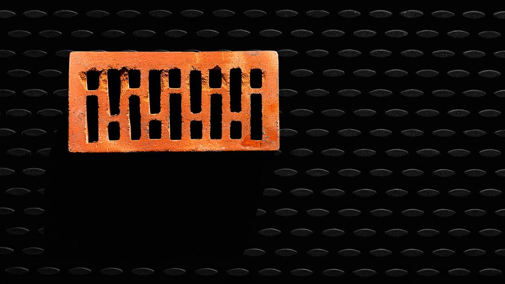 На стене сидит кирпич