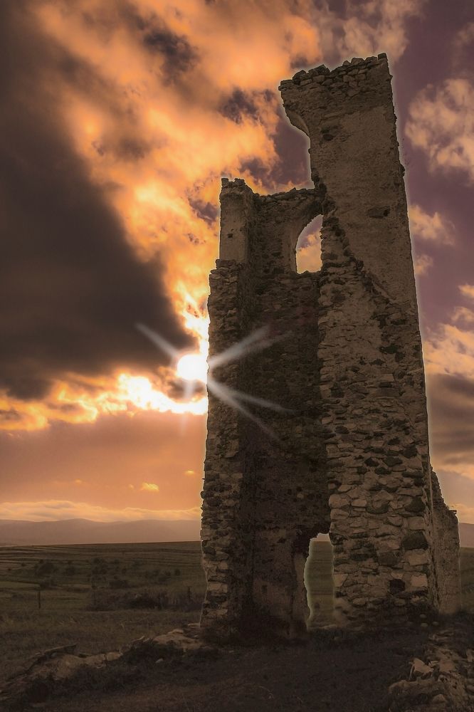 Sunset at the truncated tower