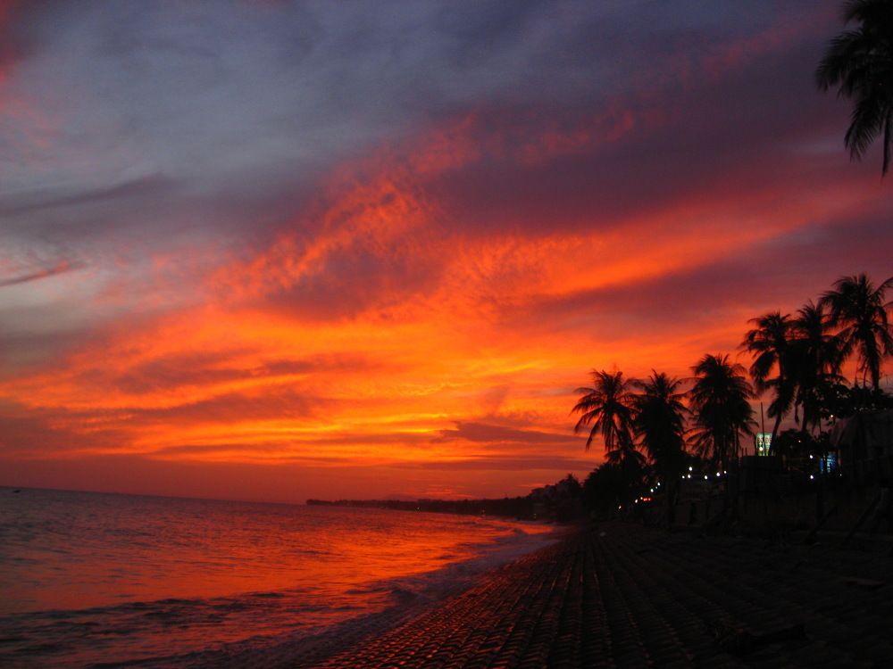 Огненный закат.