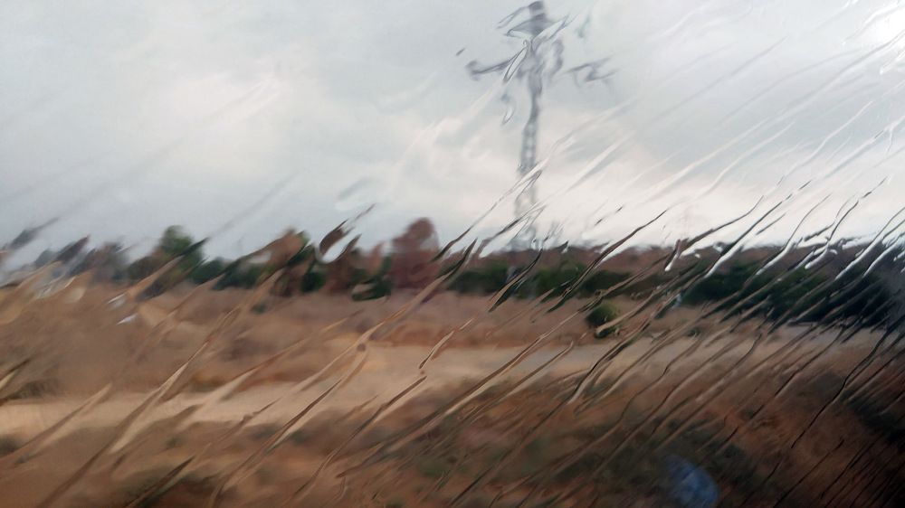 За окном поезда.