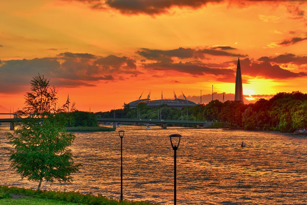 Закат над Крестовским островом