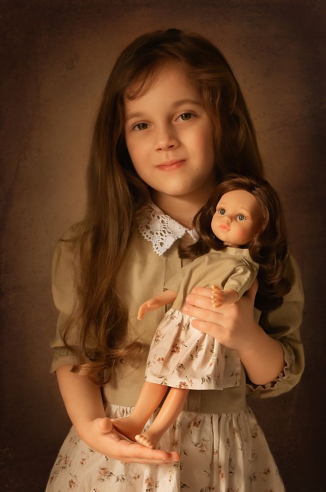 Girl and doll