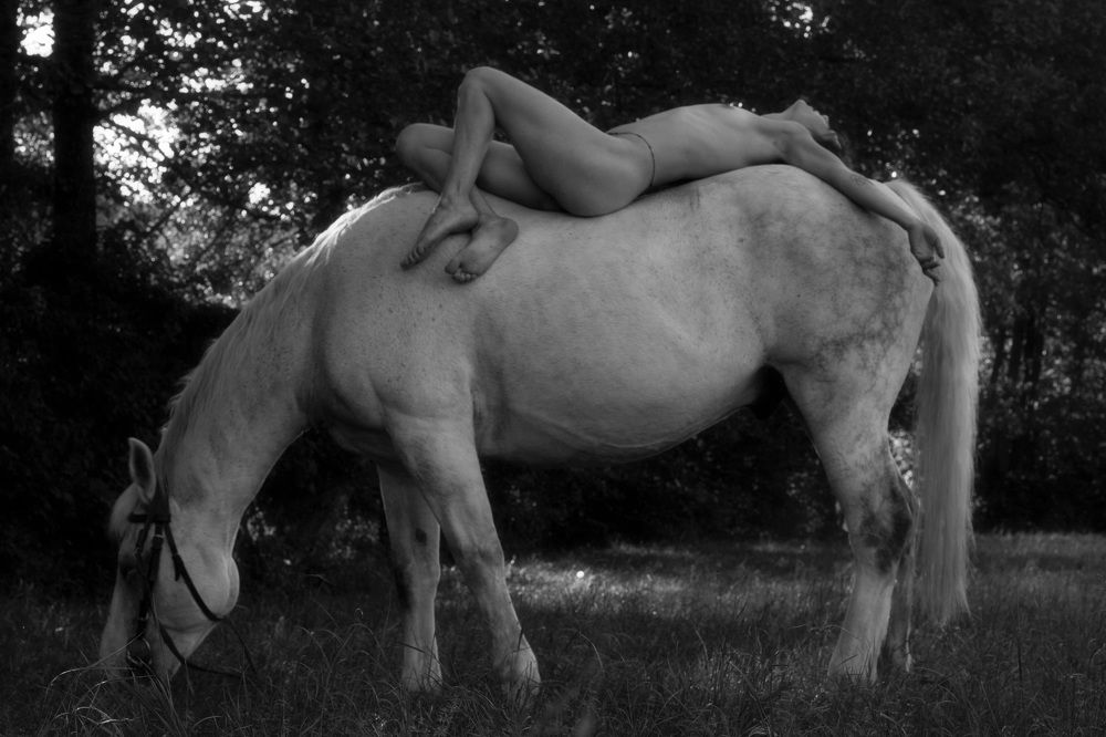 Self portrait on the horse