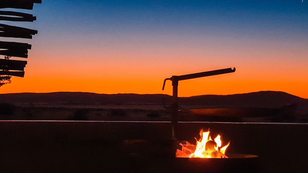 Sunset over namibian desert