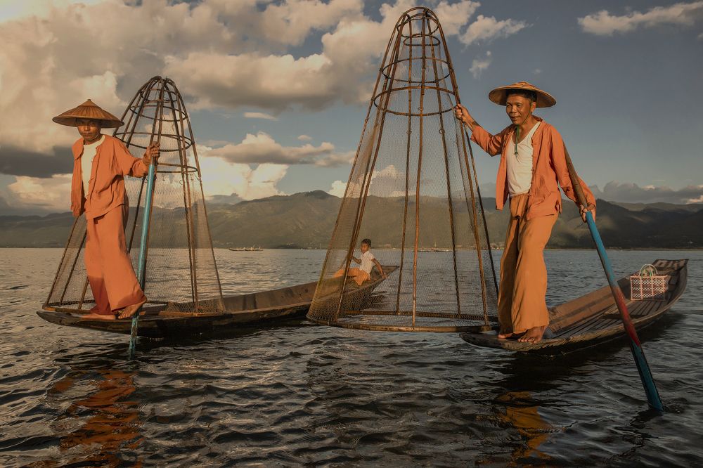 Inle lake balıkçıları