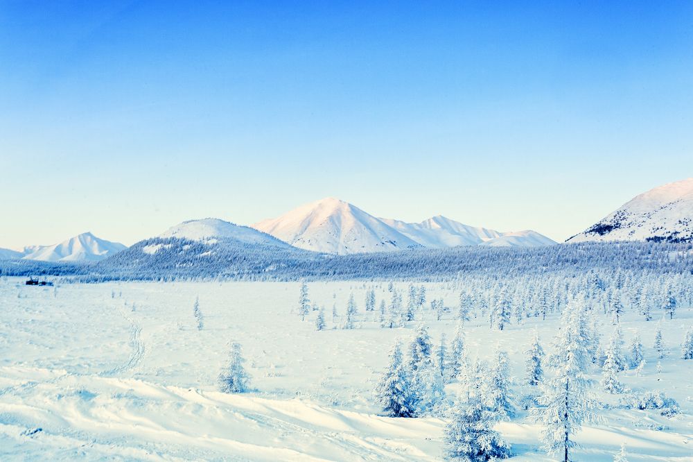 Горы под снегом.