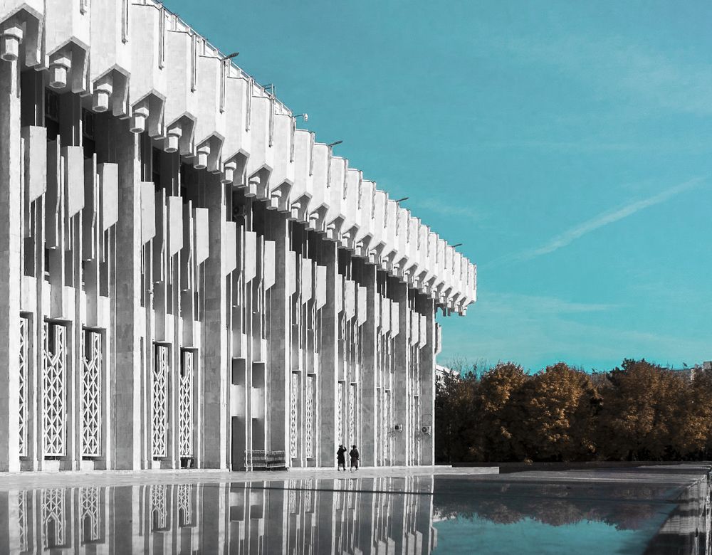 City of clear blue sky