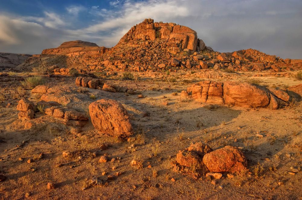 Rocky landscape at dusk