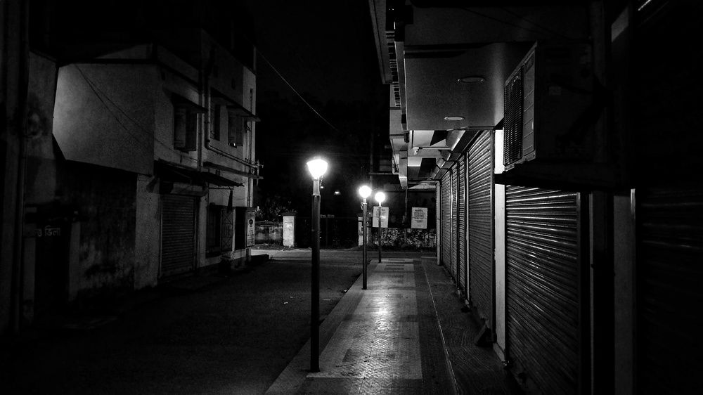 The lonely street scene