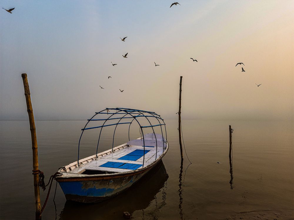 Boat and the sunrise