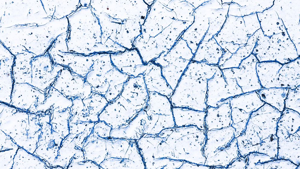 Cracked surface of the stool