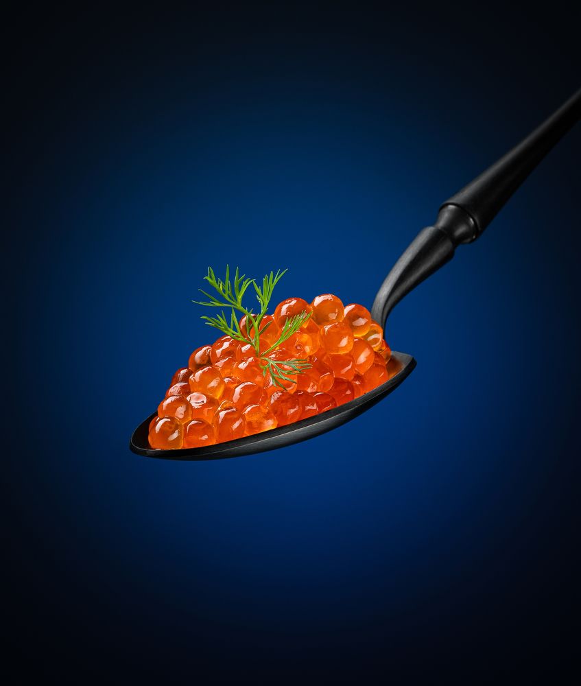 Икра в ложке.