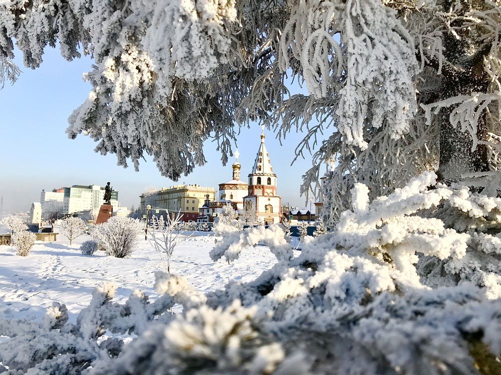 Снежное царство! Иркутск, Россия.