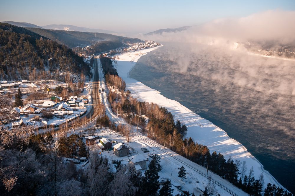 View from Sliznevsky cliff. Krasnoyarsk region, 2023