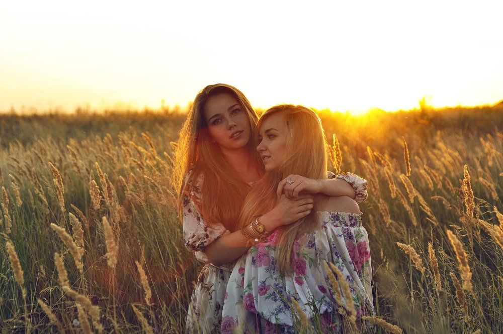 The girls in the field