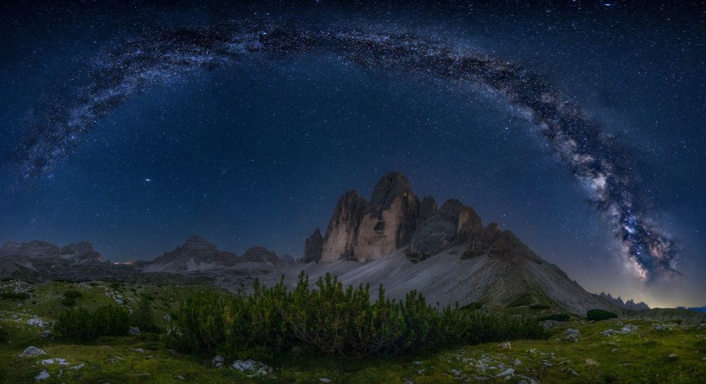 three peaks under the stars
