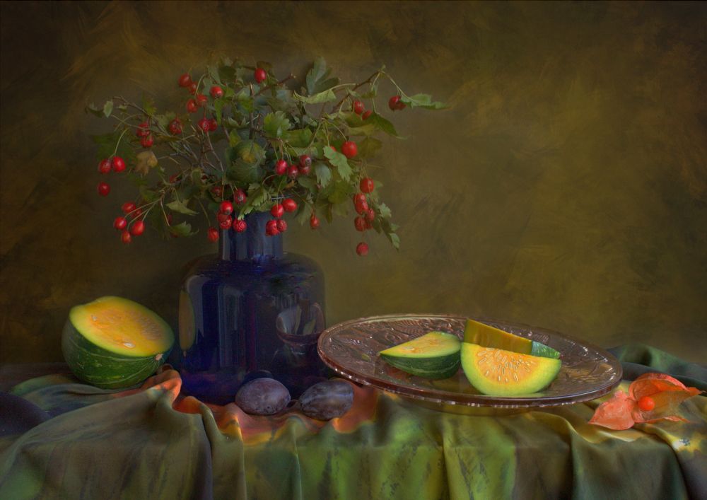 Тыква, слива и боярышник