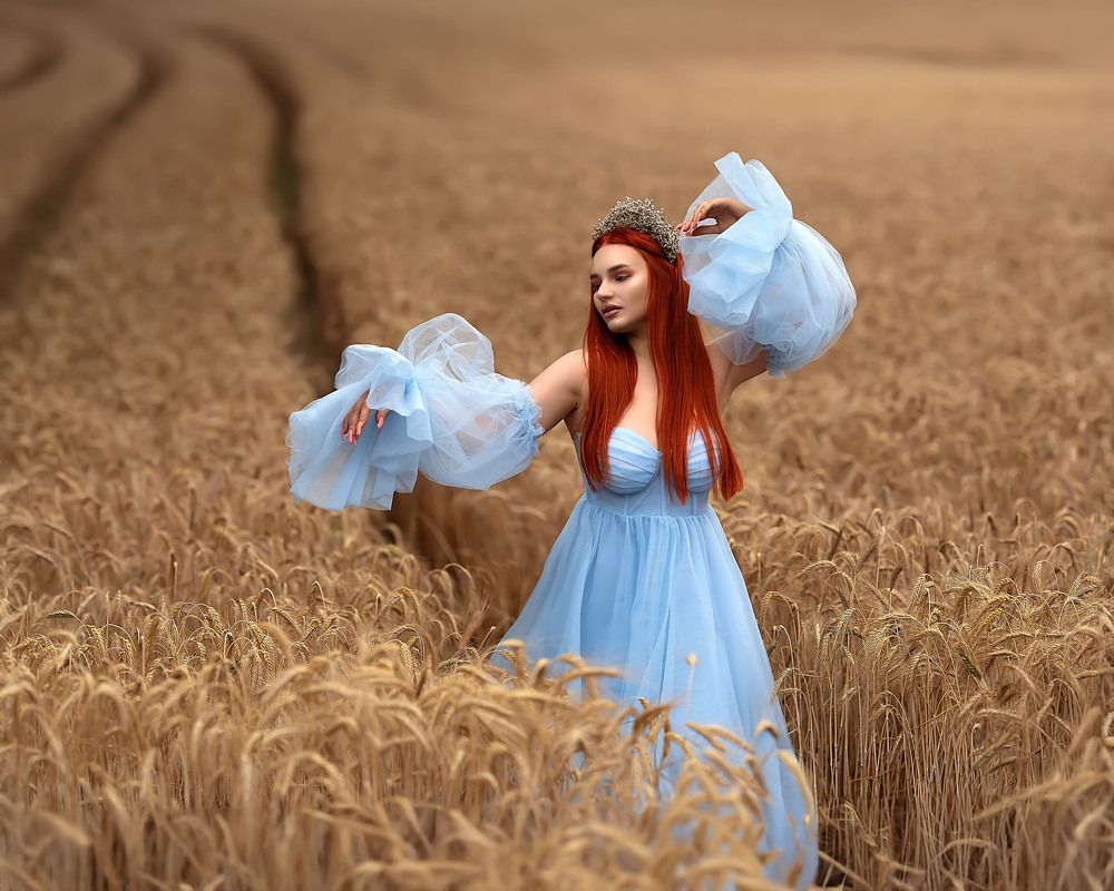 Cinderella among the grain field