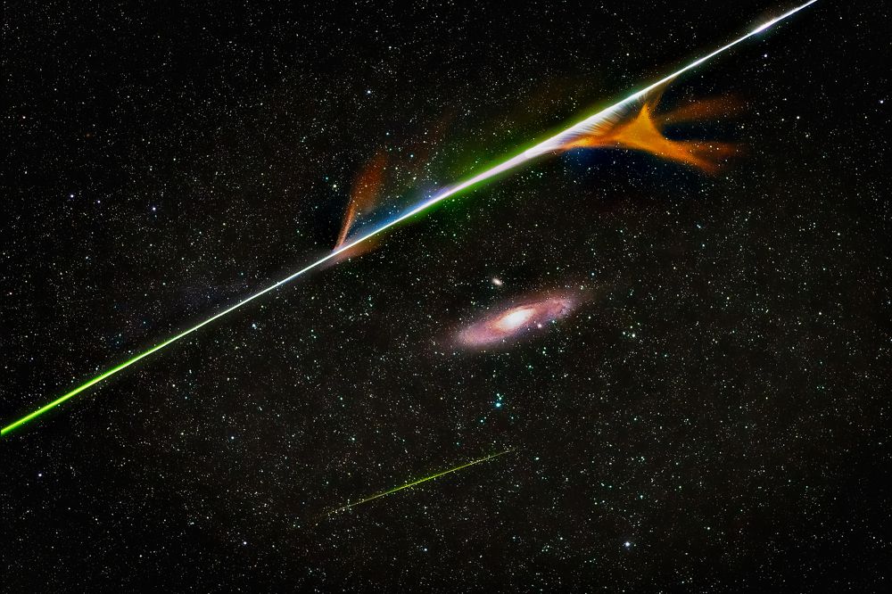 Andromeda and the 2 perseids Fianl image
