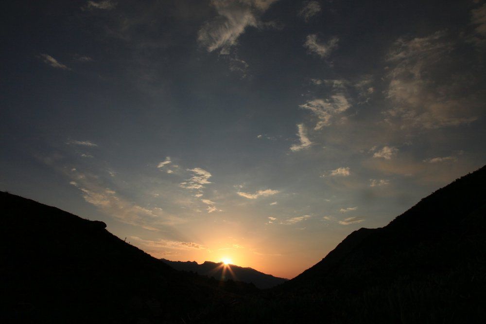 рассвет в горах