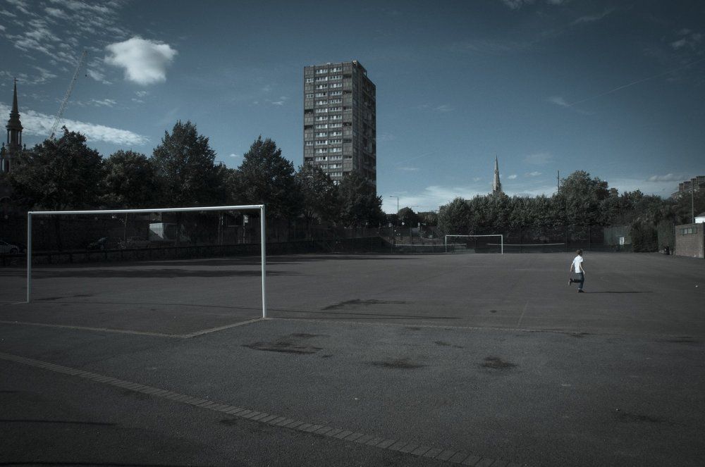 Boy and soccer field