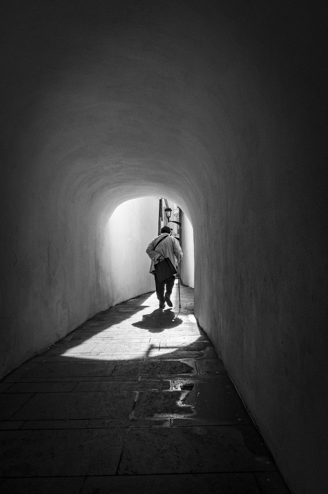 Narrow streets in an old city