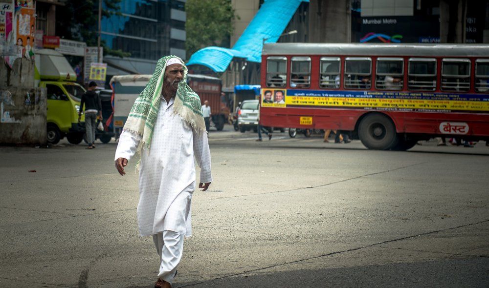 Walking down the street