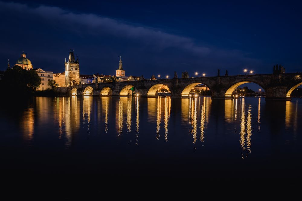 Charles bridge on night
