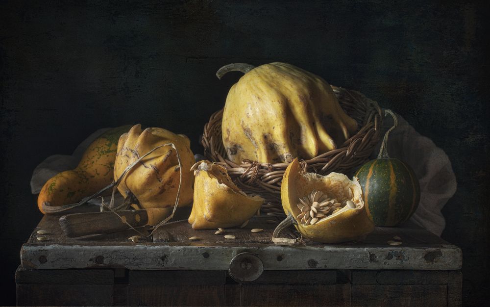 Still life with pumpkins