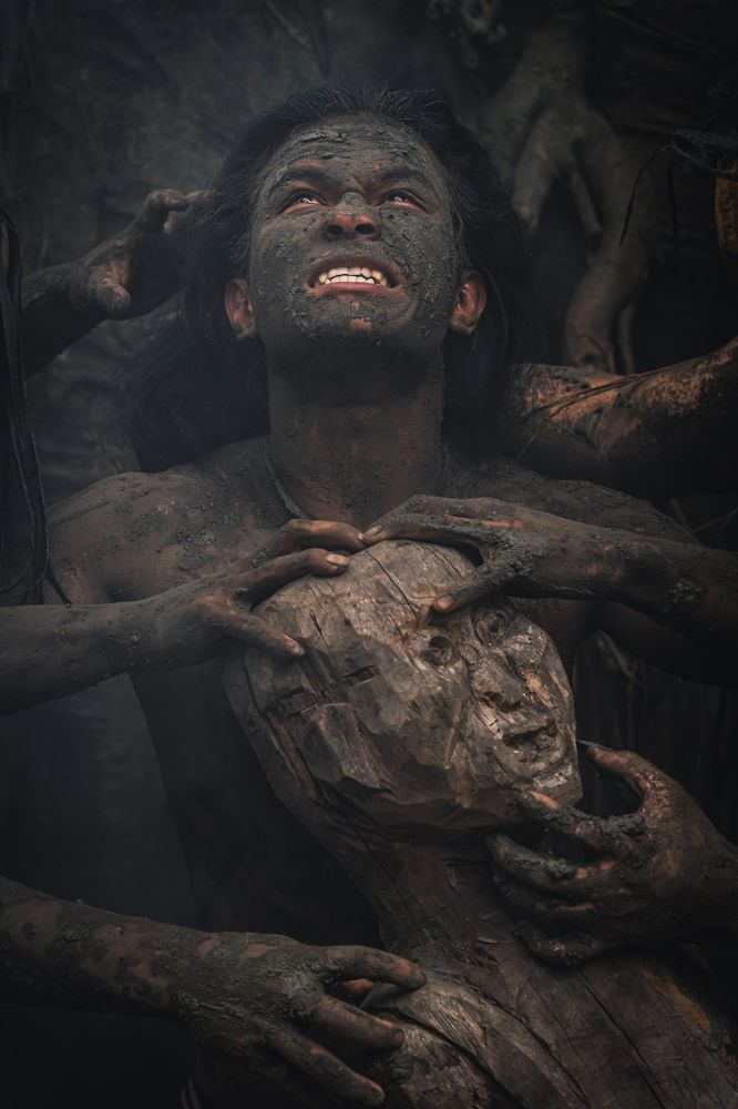 'Mud ghost' boys at the Po Thi festival in Gia Lai, Vietnam