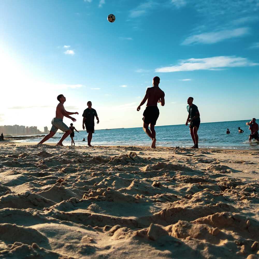 Friends playing football