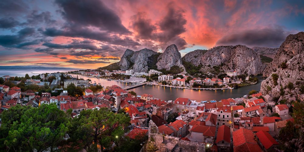 Sunset in Omis, Croatia