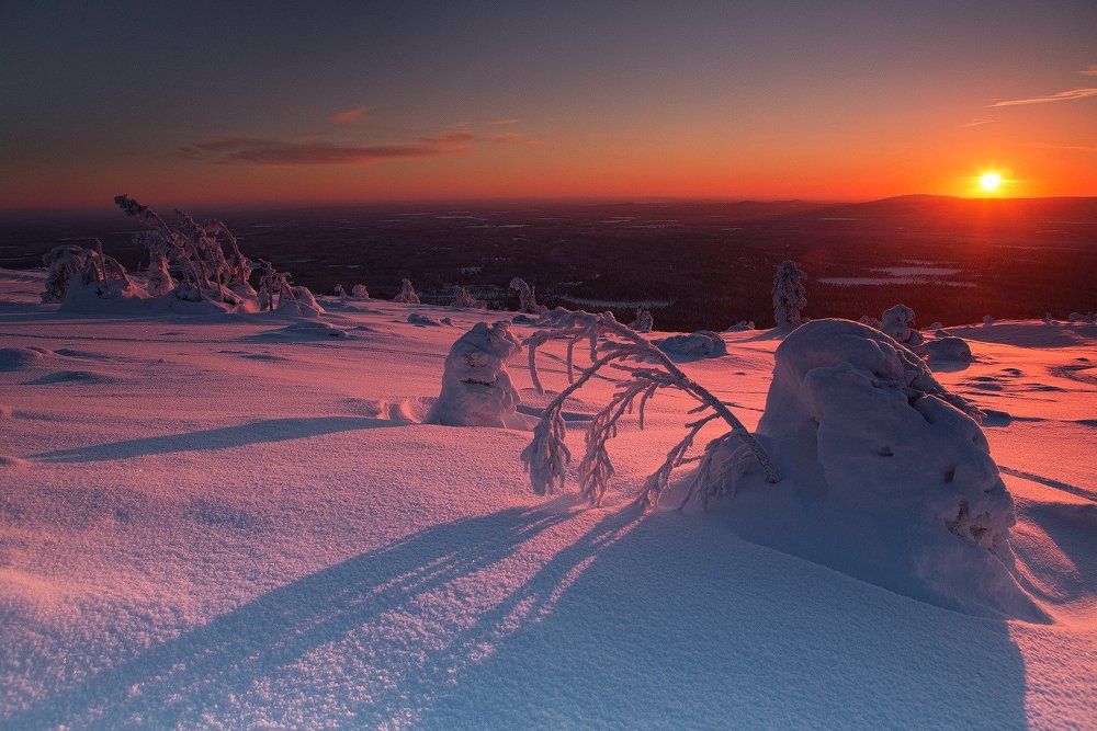 Вечер в Лапландии.
