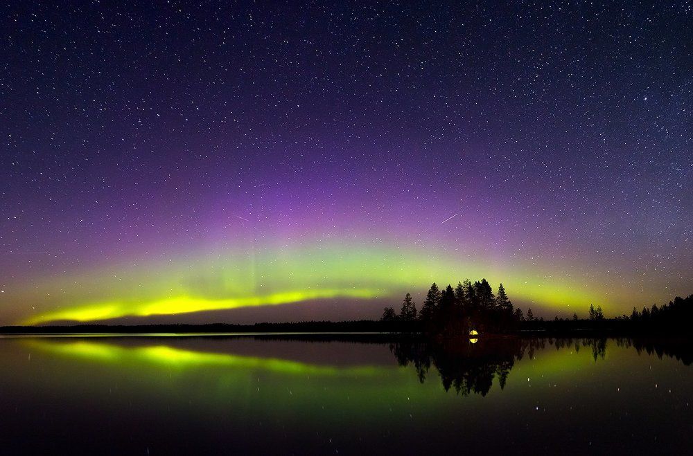 Ночь на озере Тироярви. Северная Карелия.