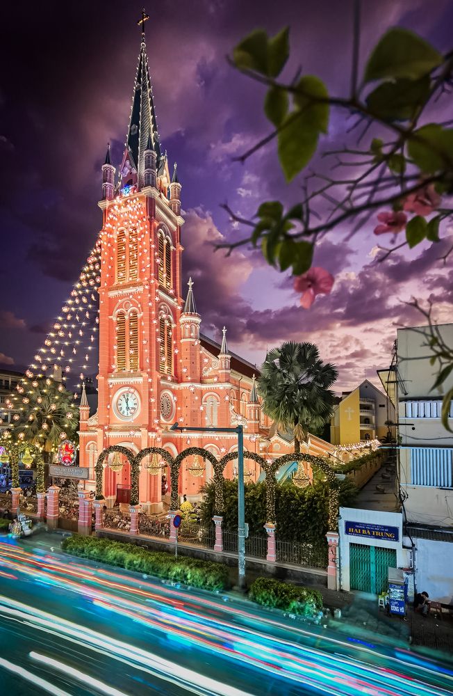 Sunset at Tan Dinh Church