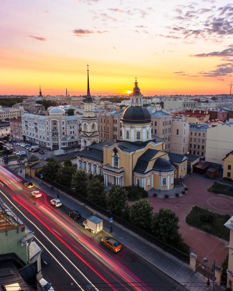 Закат с крыши в Петербурге.
