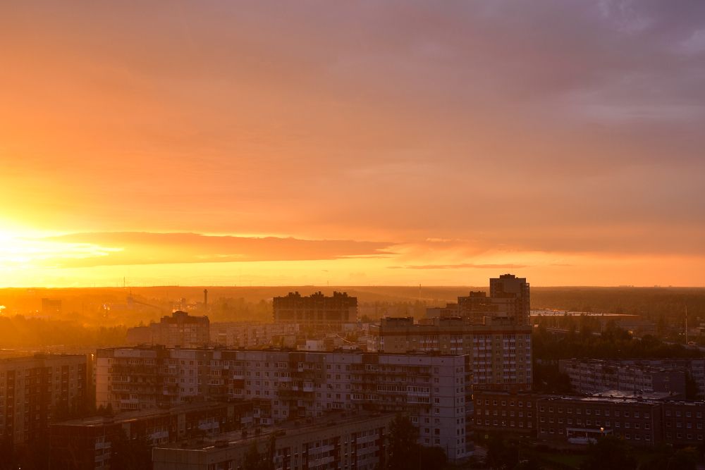 Оранжевый закат.