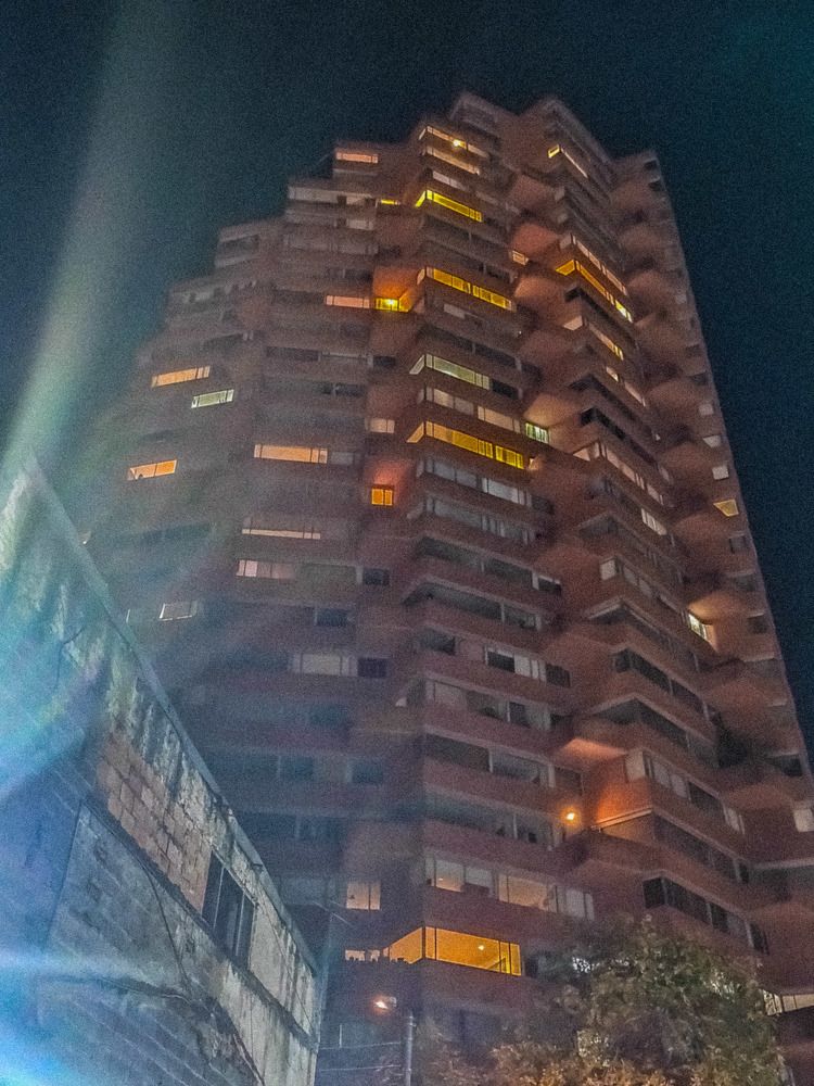 BUILDING IN THE NIGHT LIGHTS